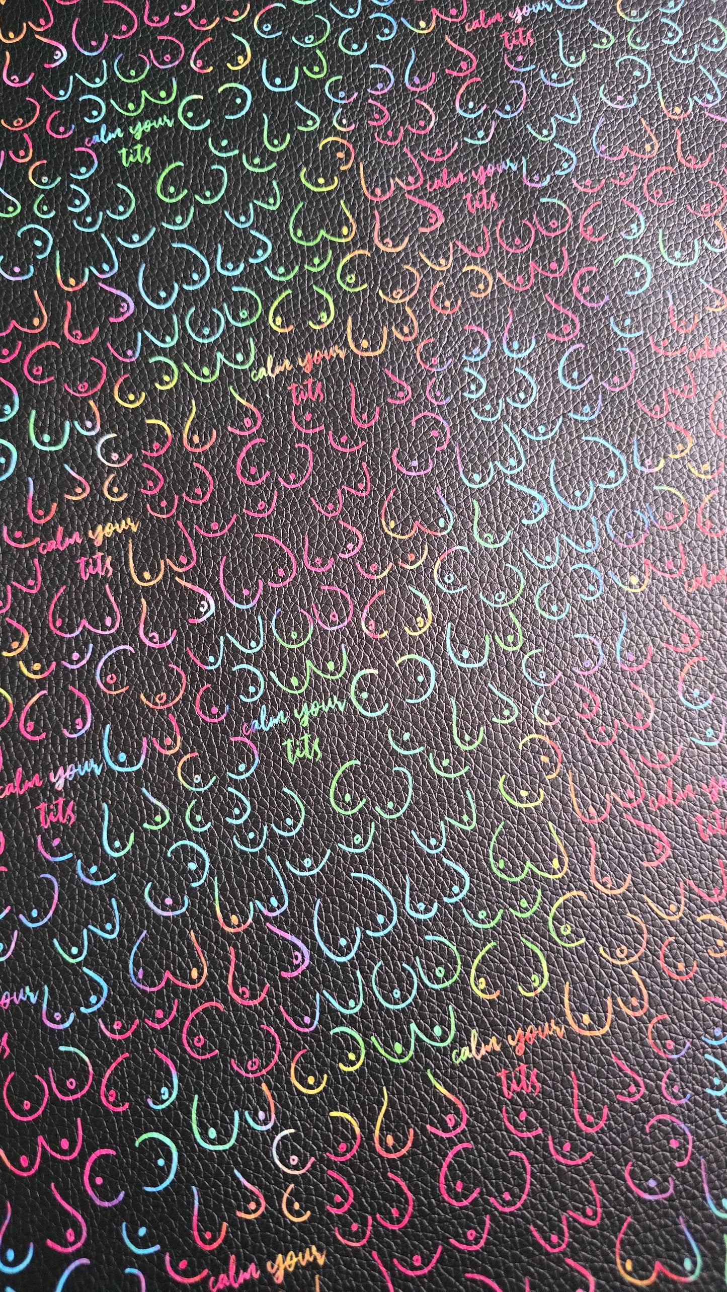 1/2m leatherette Rainbow Calm your Tits
