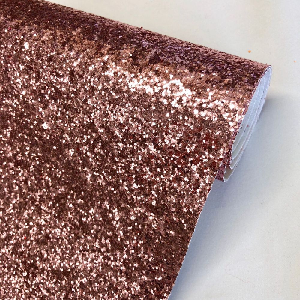 Rose Gold Pink Glitter Fabric
