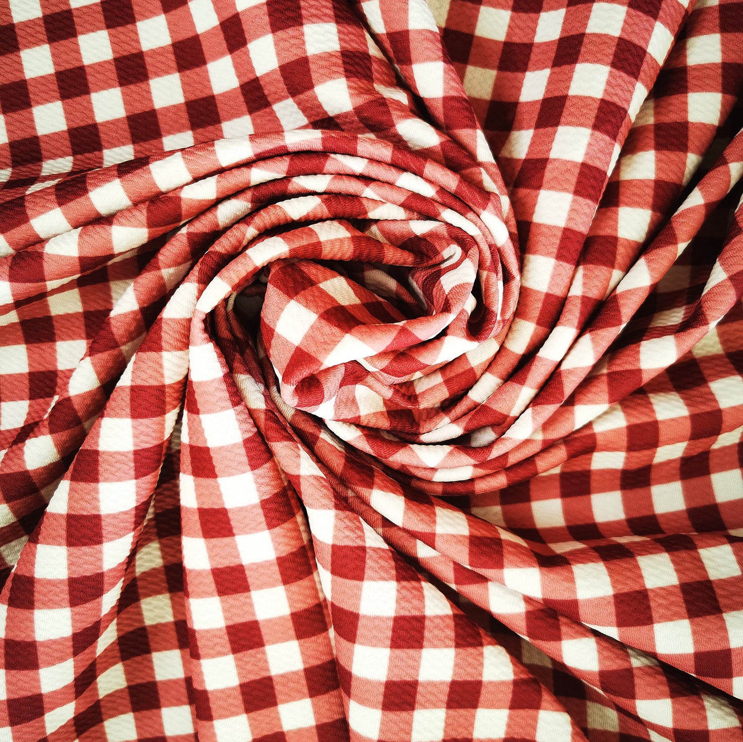 Burgandy Gingham Bullet Fabric