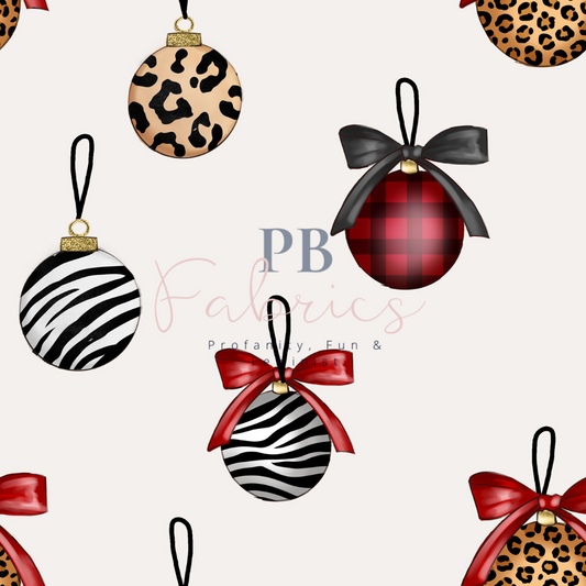 Festive animal print bauble Pre Order