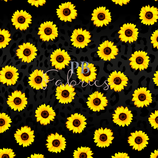Sunflowers on Black Background