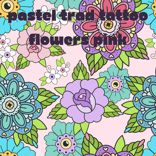 Trad Tattoo Pastel Flowers Pink Pre Order