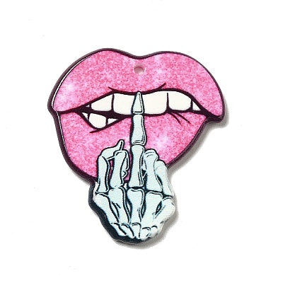Lips and middle finger Embellishment