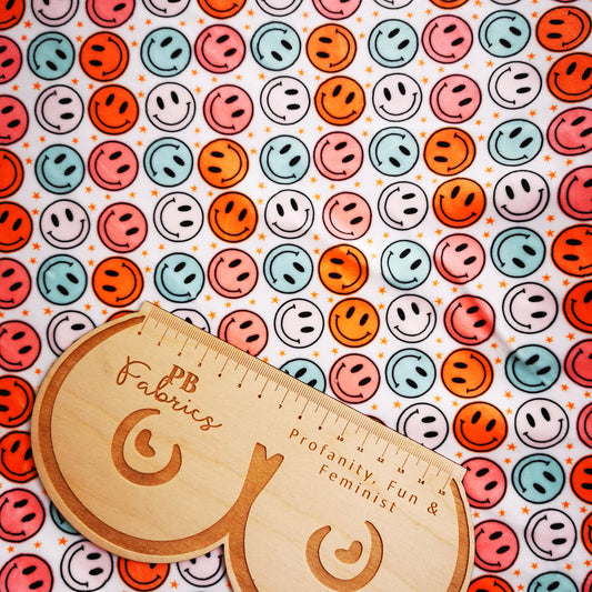 Retro Smiley Faces Velvet (£16pm