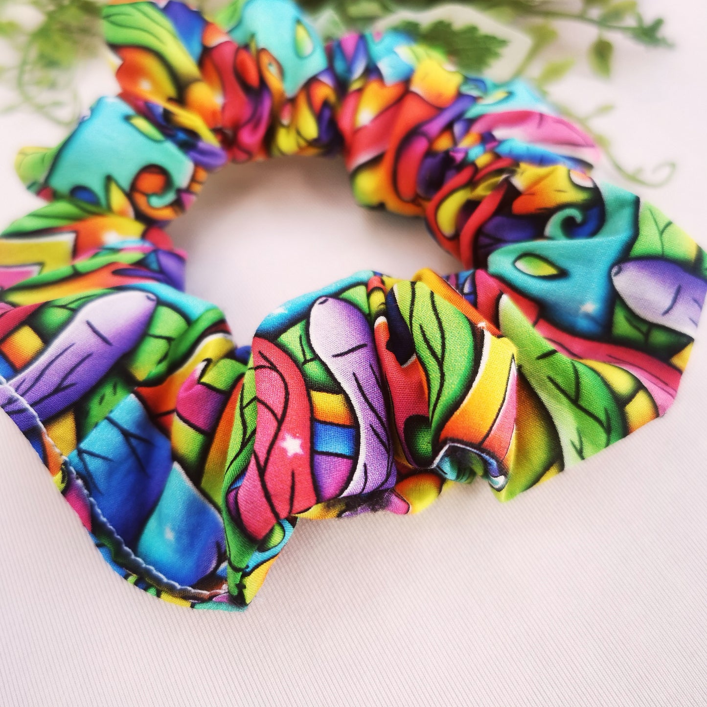 Rainbow Bright Joystick Scrunchie