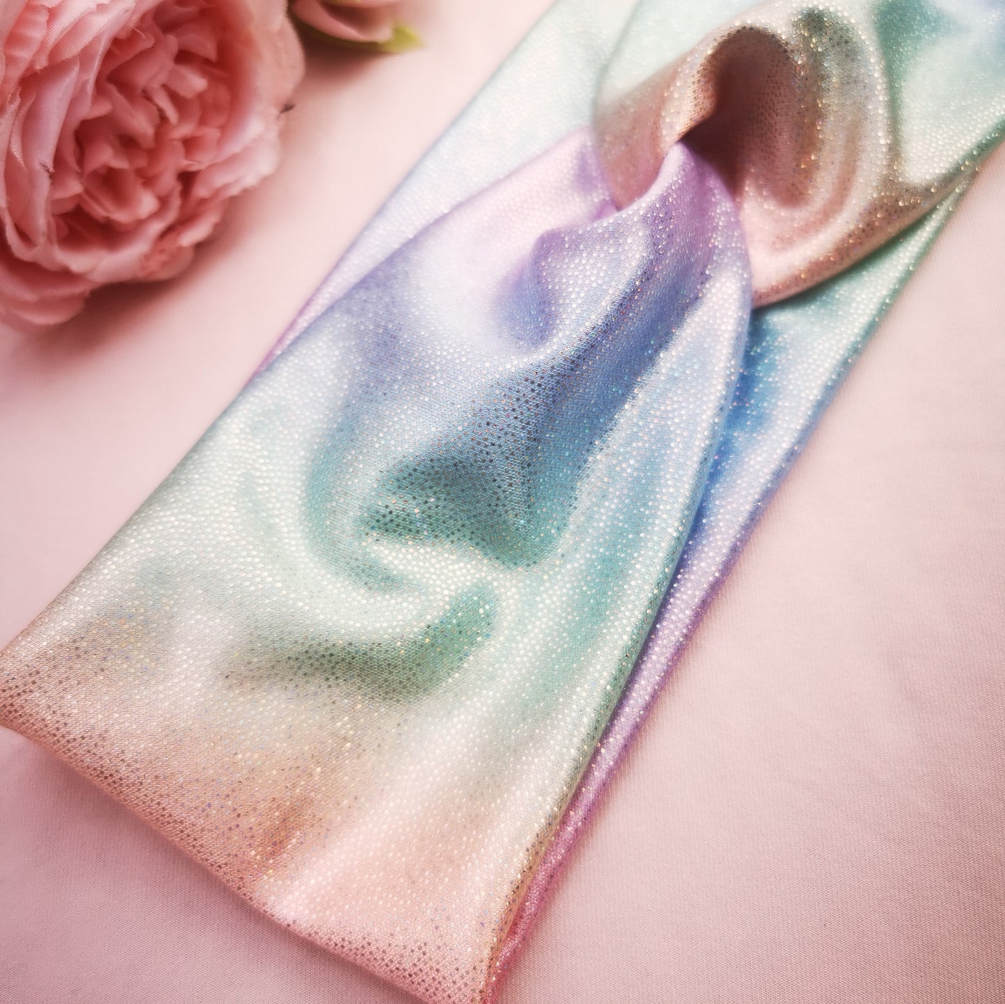 Pastel rainbow shimmer Headwrap