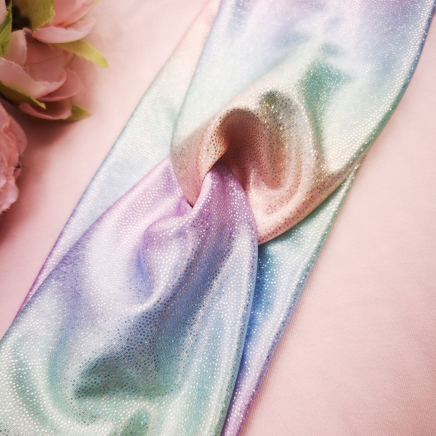 Pastel rainbow shimmer Headwrap