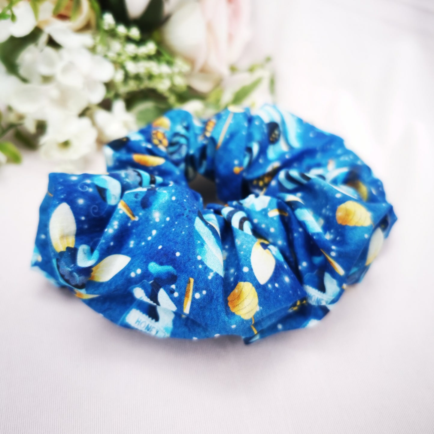 Night Bees Ruffle Headband or Scrunchie