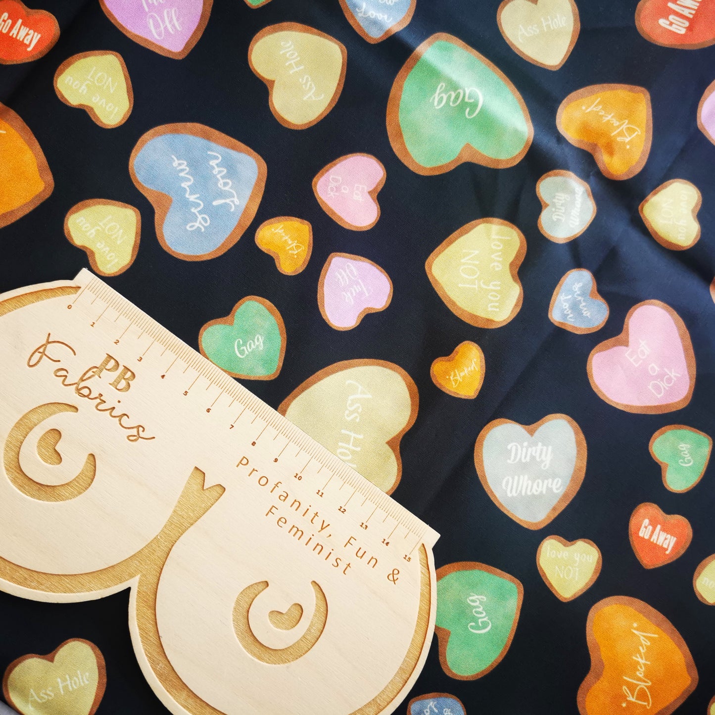 Sweary cookie hearts Cotton (£14pm)