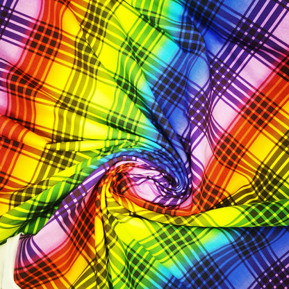 Rainbow Plaid Cotton Lycra (£18PM)