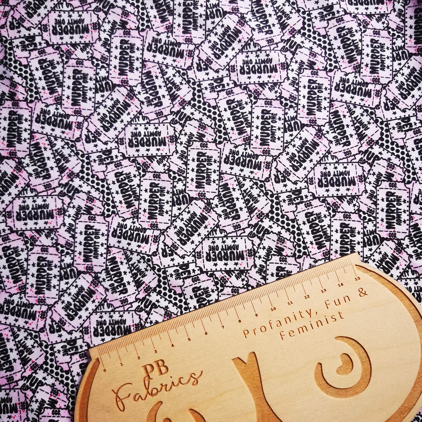 true  crime murder ticket fabric