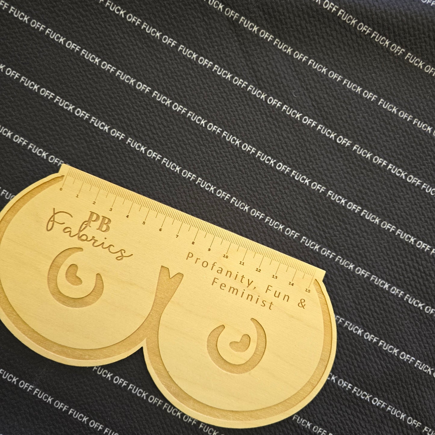 Fuck Off Pinstripe Bullet Fabric (£15PM)