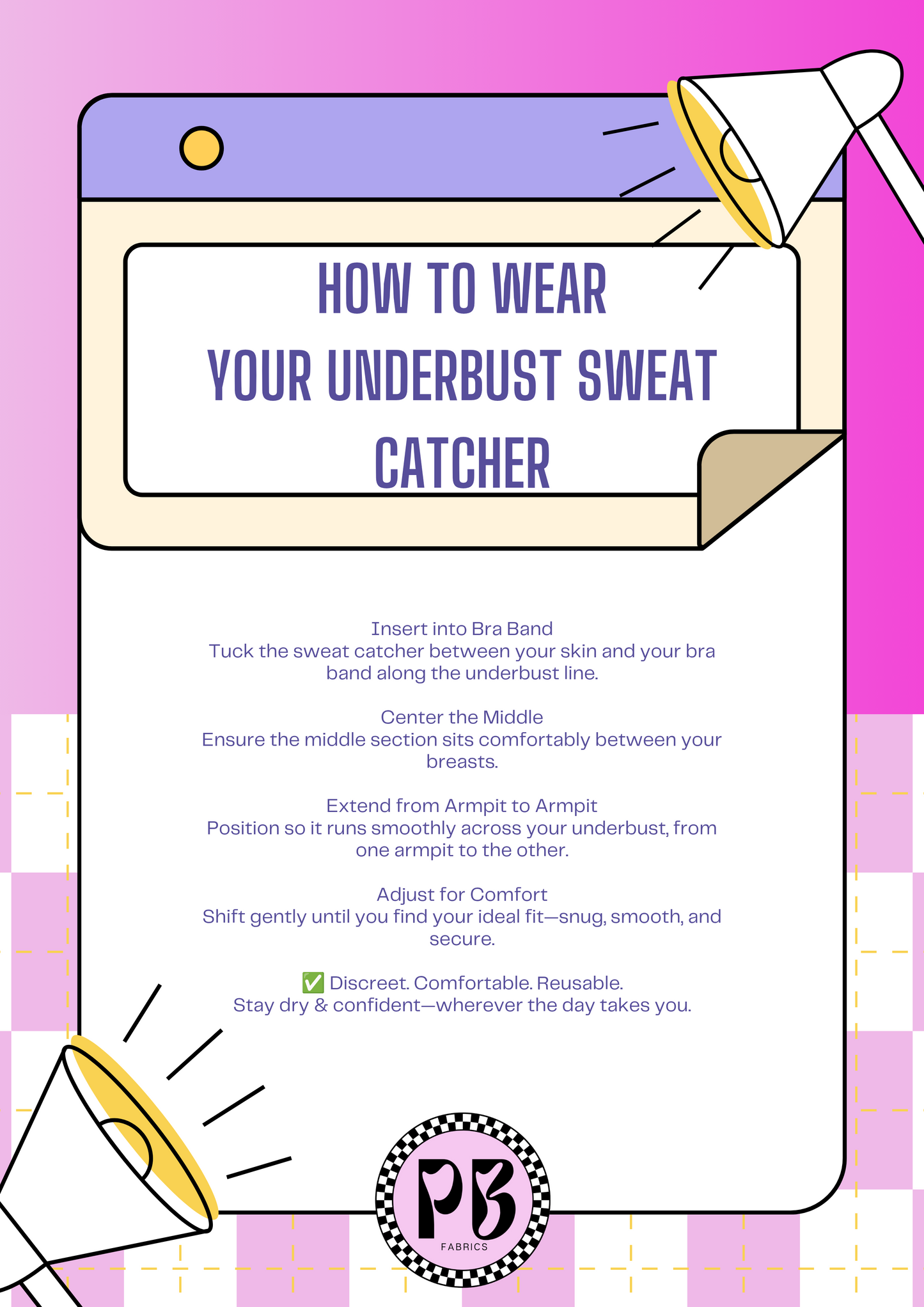 Large Underbust Sweat Catchers - Ready to Ship multiple designs