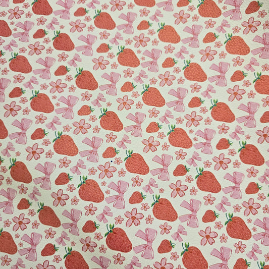1/2m leatherette Strawberry Bows