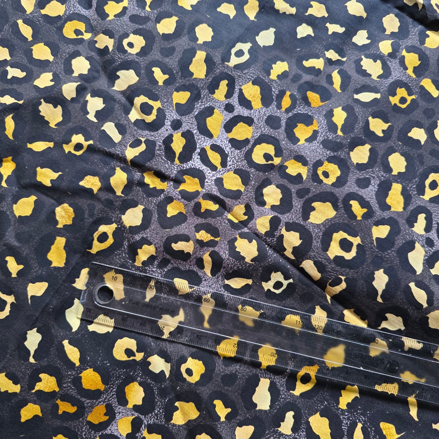 Golden and Black Leopard Print Cotton (£14pm)