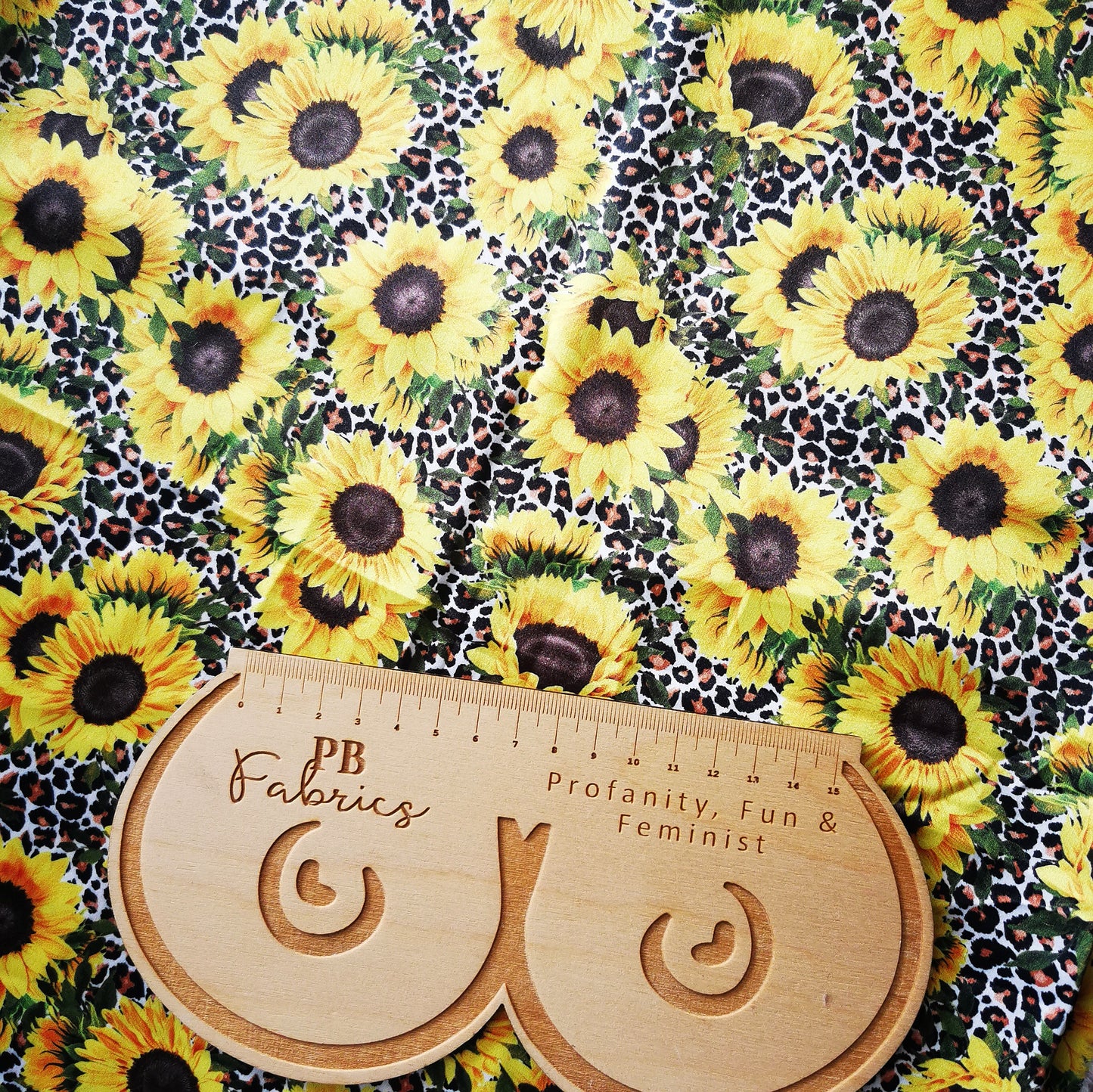 Leopard Print Sunflowers Bullet fabric, velvet, Satin