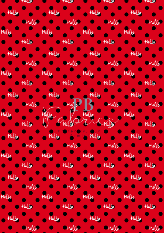 Bow Canvas - Red Dotty Hello