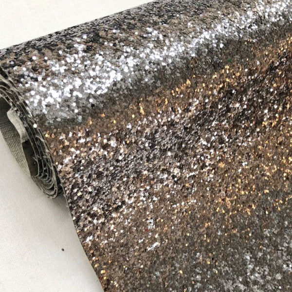 Silver Chunky Glitter Fabric