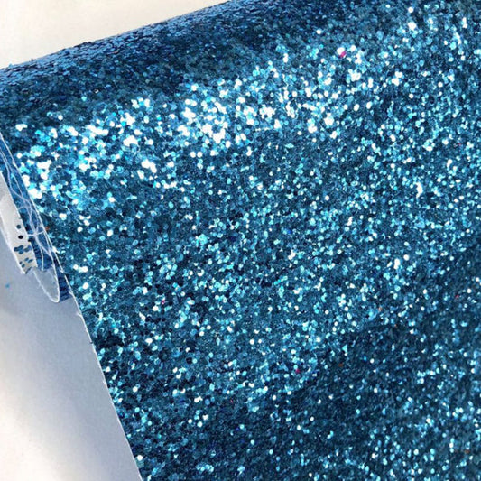 Turquoise Chunky Glitter Fabric