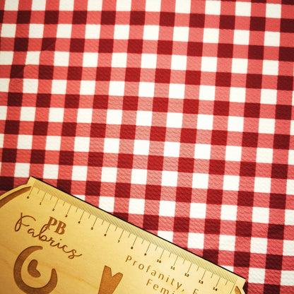 Burgandy Gingham Bullet Fabric