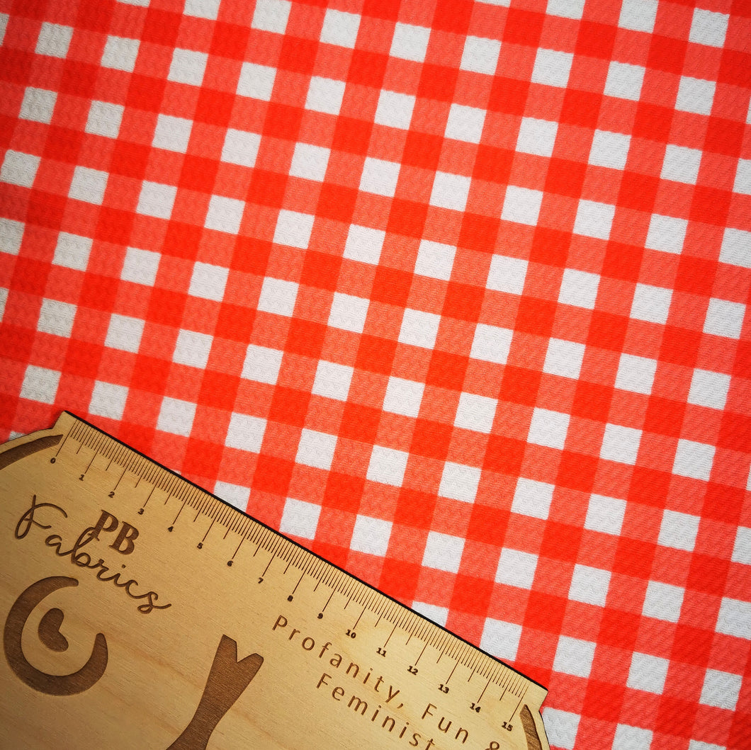 Red Gingham Bullet Fabric
