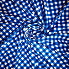 Load image into Gallery viewer, Royal Blue Gingham Bullet Fabric
