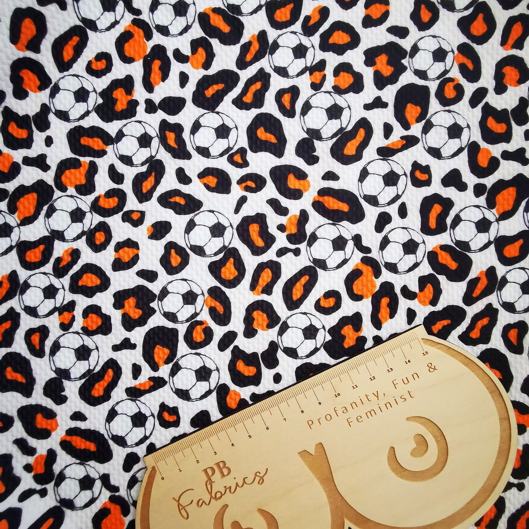Leopard Print Football Bullet Fabric (£15PM)