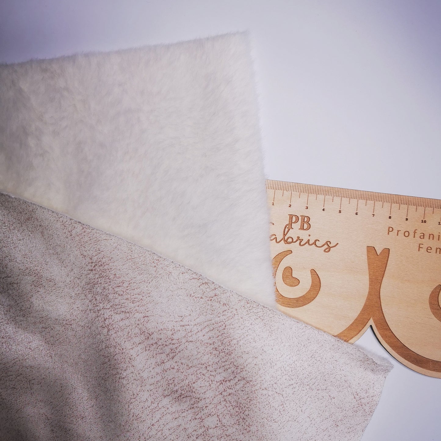 Double Sided Faux Fur and Faux Suede - Cream