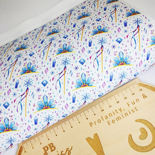 Ice Queen Canvas Bow Making Fabric